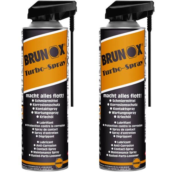 2x BRUNOX Turbo-Spray Multifunktionsöl, 500 ml