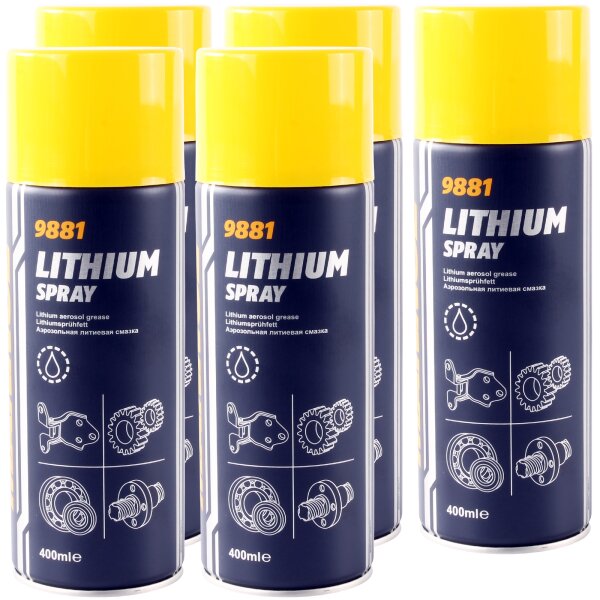 5x MANNOL Lithium Spray, 400 ml