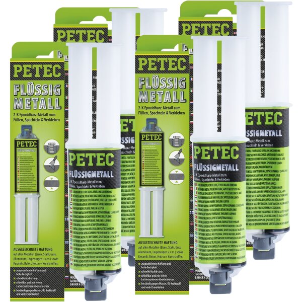 4x PETEC Flüssigmetall, 25 ml