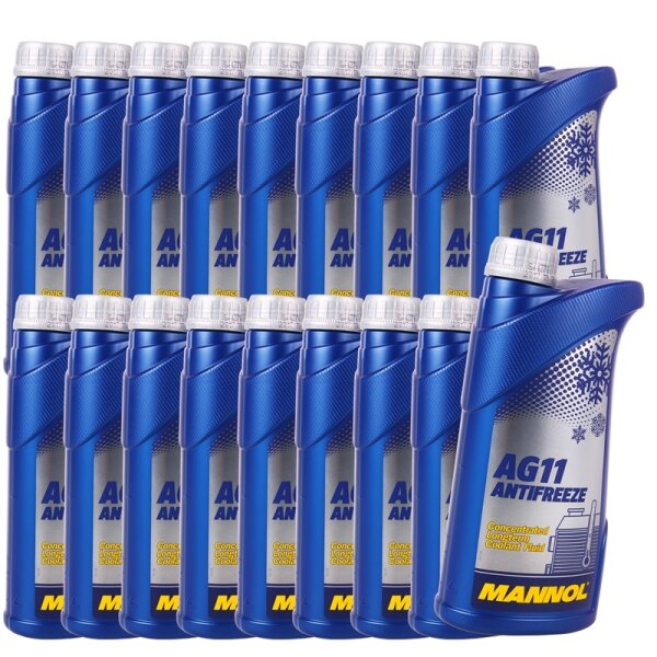 20x MANNOL Antifreeze AG11 (- 40°C) Blau, 1L