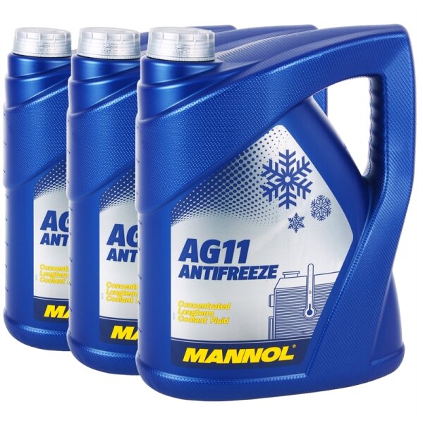 3x MANNOL Kühlerfrostschutz AG11, 5L