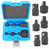 TECPO 10x Kraft-Bit-Einsatz-Satz Vielzahn,M4 - M18 1/2 Zoll + BGS Kraft-Adapter-Satz, 6-tlg. + Umschaltknarre 1/2"