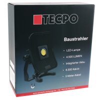 TECPO AKKU COB LED 50W Arbeitsleuchte 4500 Lumen Strahler Baustrahler IP54