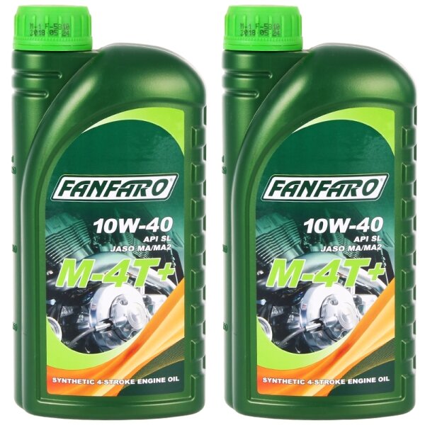 2x FANFARO M-4T+ Motorradöl, 1L