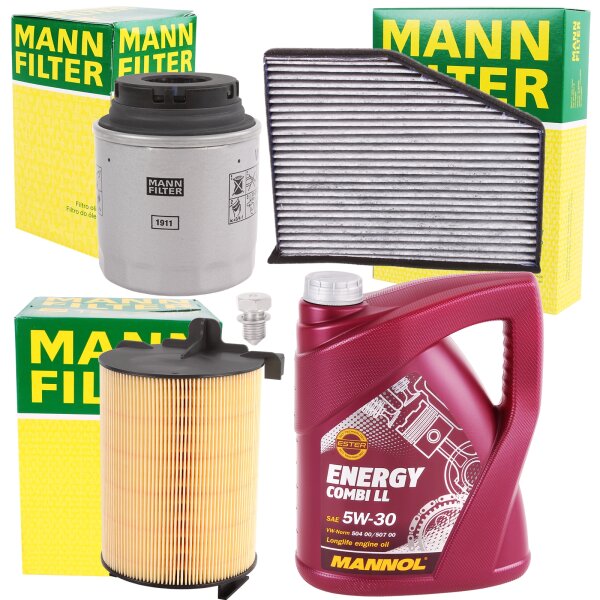 MANN-FILTER Inspektionspaket + Motoröl 5W30 COMBI LL MN7907