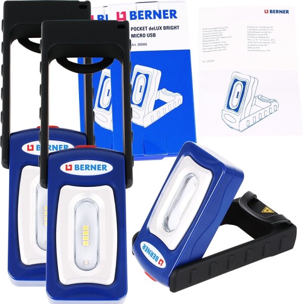 Berner Pocket DeLUX Bright Micro USB, 2 Stück