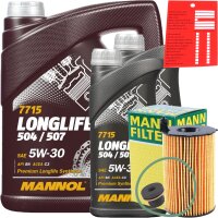 MANN-FILTER Ölfilter + Schraube + MANNOL 504 / 507...