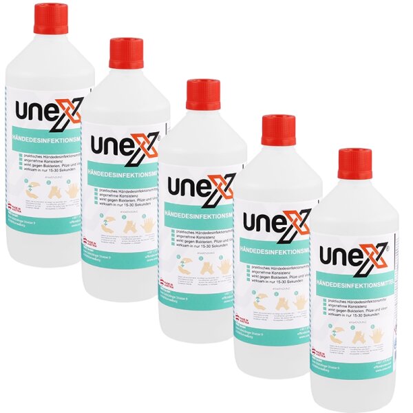 UNEX Hände-Desinfektionsmittel, 5x1 Liter