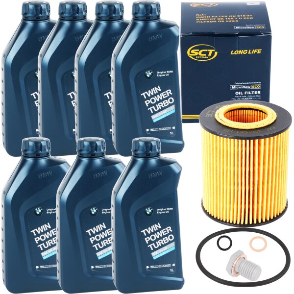 SCT Ölfilter + Schraube + 7L BMW Twin Power 5W-30