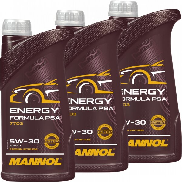 3x MANNOL Energy Formula PSA 5W-30, 1L