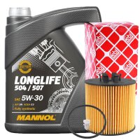 FEBI ÖLFILTER + 5L Mannol 5W-30 Longlife Motor-öl