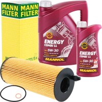 MANN-FILTER Ölfilter + MANNOL Energy Combi LL 5W-30, 6L