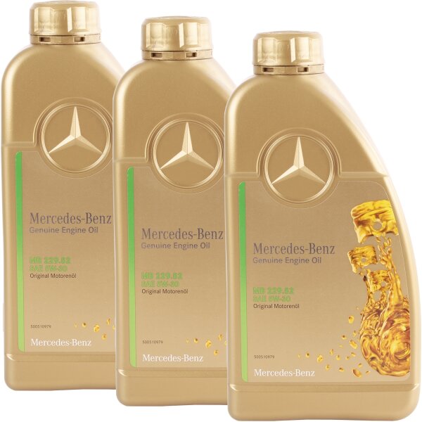3x OE MB Motoröl 5W-30 MB 229.52, 1L, A000989820711FBDD