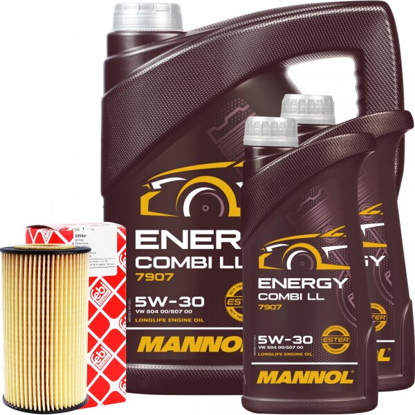 FEBI BILSTEIN Ölfilter + MANNOL Energy Combi LL 5W-30, 7L
