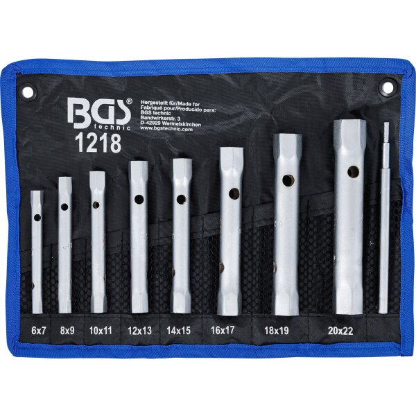 BGS Rohrsteckschlüsselsatz, 6x7-20x22 mm, 8-tlg.
