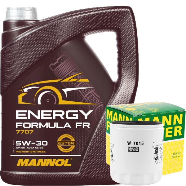 MANN-FILTER Ölfilter + MANNOL Energy Formula FR 5W-30, 5 Liter