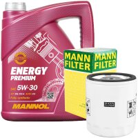 MANN-FILTER Ölfilter + Mannol Energy Premium 5W-30,...