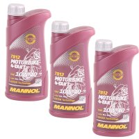 3x MANNOL 10W-40 ESTER Technology 4-Takt Motorbike, 1L