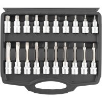 TECPO Steckschlüssel Satz 1/2" Innen Torx 32-tlg. + Umschaltknarre 1/2 Zoll 72 Zähne feinverzahnt, 512 nM