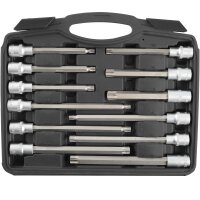 TECPO Steckschlüssel Satz 1/2" Innen Torx 32-tlg. + Umschaltknarre 1/2 Zoll 72 Zähne feinverzahnt, 512 nM