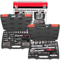 BGS DIY Steckschlüssel-Satz | Antrieb 6,3 mm (1/4") + 12,5 mm (1/2") | Zollgrößen | 174-tlg.