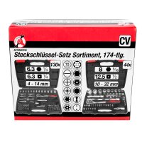 BGS DIY Steckschlüssel-Satz | Antrieb 6,3 mm (1/4") + 12,5 mm (1/2") | Zollgrößen | 174-tlg.