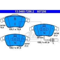 ATE Bremsbelag vorne, AUDI A4 8K B8 1.8-3.2 BJ AB 2007