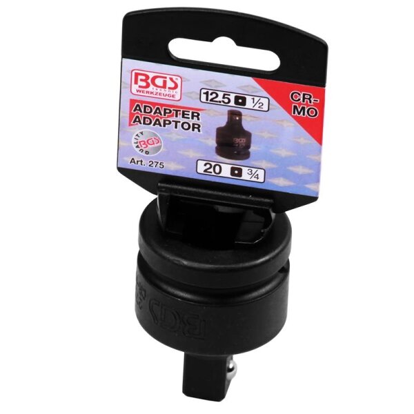 BGS Kraft-Steckschlüssel-Adapter | Innenvierkant 20mm (3/4") - Außenvierkant 12,5mm (1/2")