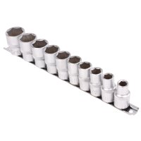 BGS Steckschlüsseleinsatz-Set, 12,5 (1/2), 6-kant, in ZOLL, 3/8" - 15/16", 10-tlg