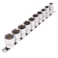 BGS Steckschlüsseleinsatz-Set, 12,5 (1/2), 6-kant, in ZOLL, 3/8" - 15/16", 10-tlg