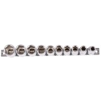 BGS Steckschlüsseleinsatz-Set, 12,5 (1/2), 6-kant, in ZOLL, 3/8" - 15/16", 10-tlg