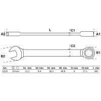 BGS Ratschenring-Maulschlüssel SW 19 mm