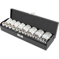 TECPO Steckschlüsselsatz, 24-tlg., 1/4+1/2",...