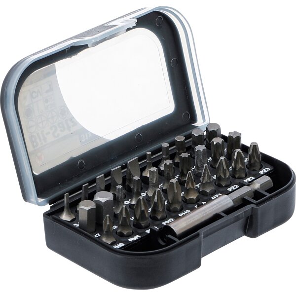 BGS DIY Bitsatz, Antrieb Außensechskant 6,3 mm 1/4 Zoll, 31-teilig aus Chrom Vanadium Stahl