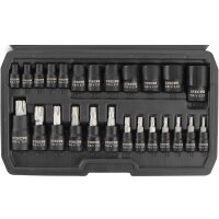 TECPO Steckschlüssel-Satz T-Profil (für Torx) und E-Torx, 25-teilig