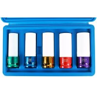 TECPO Schlagschrauber Nüsse, Radmuttern-Wechsel, 5-teilig, 1/2 Zoll