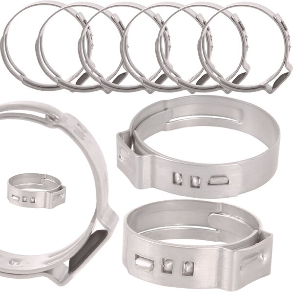 TECPO Schlauchschellen 1 Ohr B:7 mm Ø15.3-18.5 mm 10-tlg.