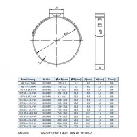 TECPO Schlauchschellen 1 Ohr B:7 mm Ø15.3-18.5 mm 10-tlg.