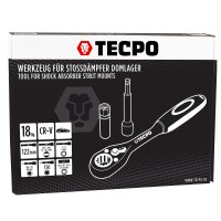 TECPO Werkzeug für Stoßdämpfer und Domlager, 18-teilig