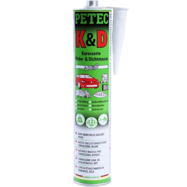 PETEC K&D Karosserie Klebe- und Dichtmasse weiß, 310 ml