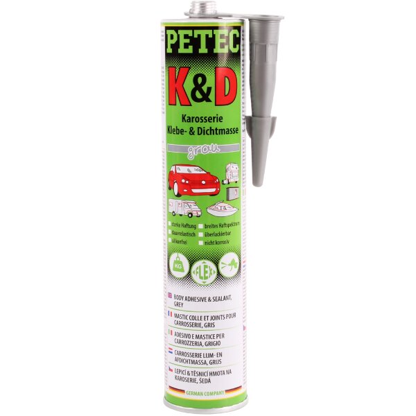 PETEC K&D Karosserie Klebe- und Dichtmasse grau, 310 ml