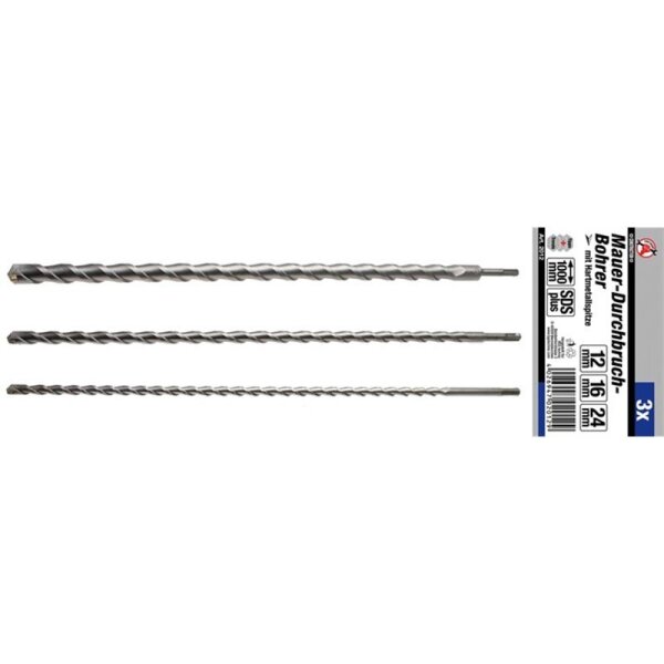 BGS DIY Mauer-Durchbruch-Bohrersatz, mit SDS-Schaft, 3-tlg.