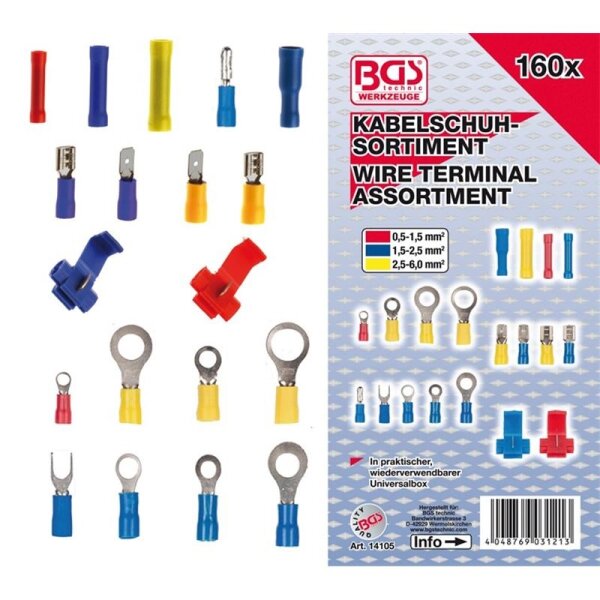 BGS Kabelschuh-Sortiment | 160-tlg.