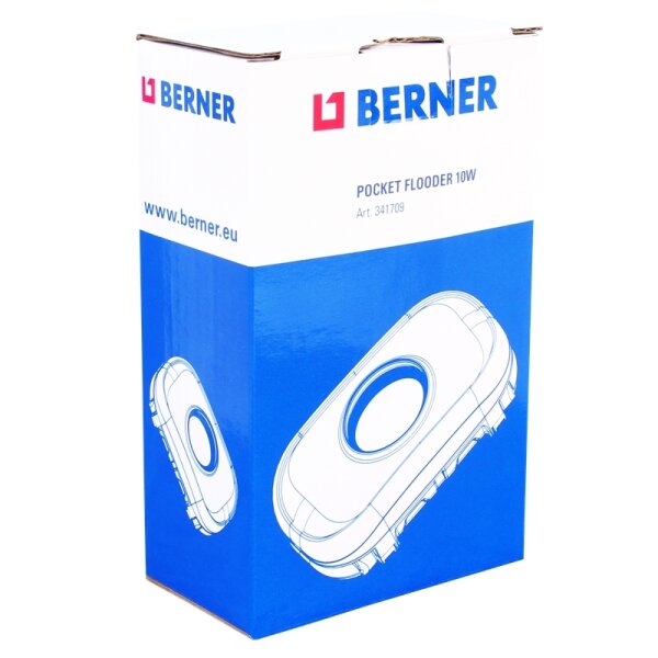 Berner Pocket LED Flood Light 10W - Oplaadbare Zaklamp En Floodlight In één