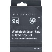 BGS DIY Innensechskant-Winkelschlüssel-Satz, 1,5 - 10 mm, 9-tlg.
