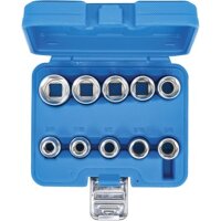 BGS Steckschlüssel-Einsatz-Satz Sechskant | Antrieb Innenvierkant 12,5 mm (1/2") | Zollgrößen | 10-tlg.