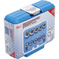 BGS Steckschlüssel-Einsatz-Satz Sechskant | Antrieb Innenvierkant 12,5 mm (1/2") | Zollgrößen | 10-tlg.