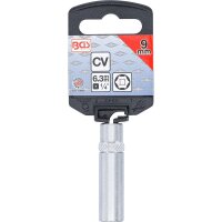 BGS Steckschlüssel-Einsatz Sechskant, tief | Antrieb Innenvierkant 6,3mm (1/4") | SW 9mm