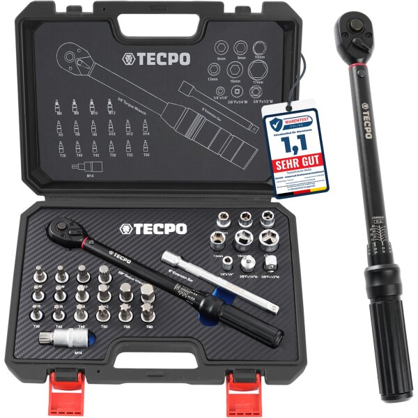 TECPO Motorrad Drehmomentschlüssel Set 3/8, 5-60 Nm