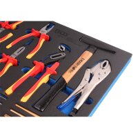 BGS Werkstattwageneinlage: Zangensortiment, Hammer, Splintentreiber, 17-tlg.